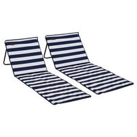 Outsunny Strandliegen blau Polyester B/H/L: ca. 51x40x142 cm Strandliegen - blau/weiß (142,00/51,00/40,00cm) - Outsunny