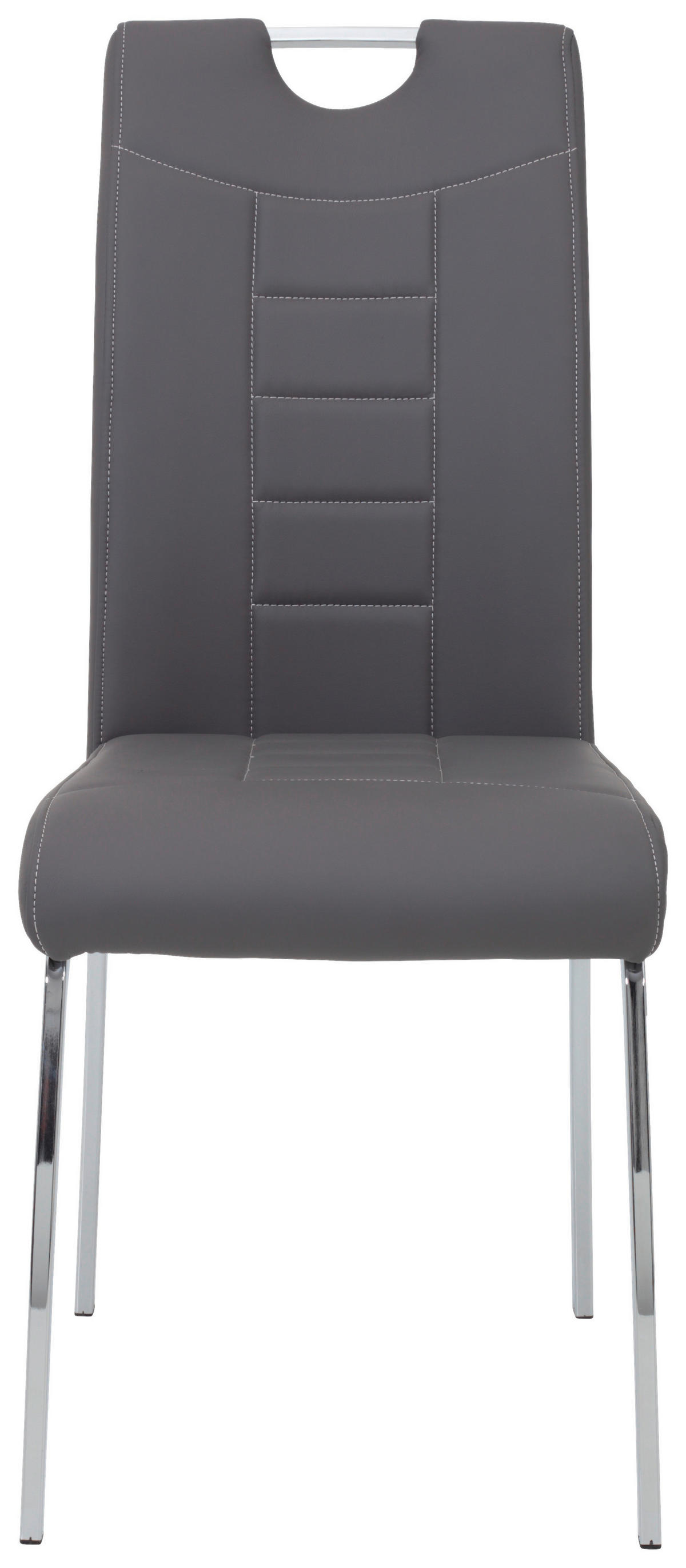 Stuhl Andrea 2er Set grau Kunstleder Metall B/H/T: ca. 43x100x64 cm Andrea 2er Set - grau (43,00/100,00/64,00cm) - Hela