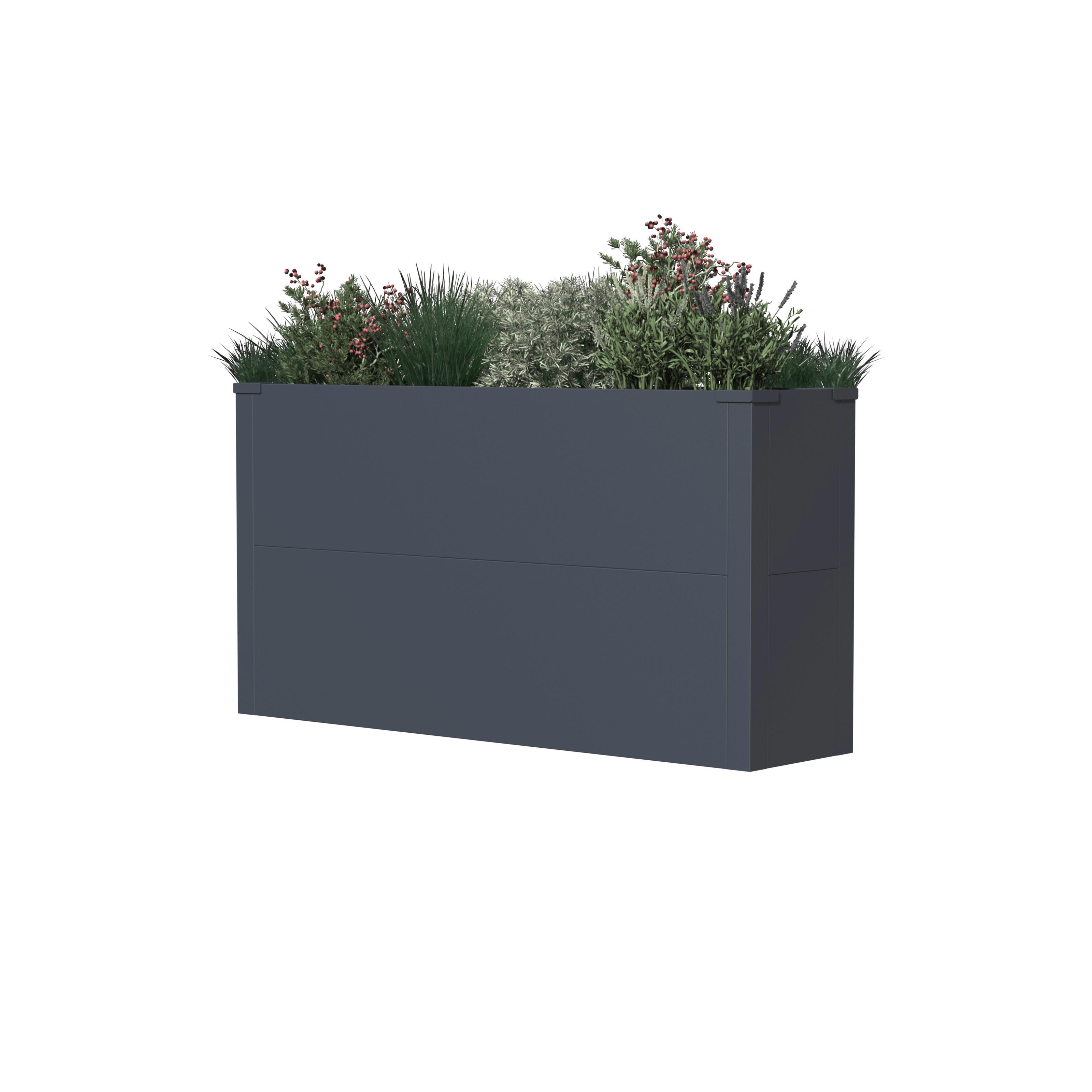 Westmann Pflanzkasten Talus anthrazit Metall B/H/L: ca. 100x52x25 cm Talus - anthrazit (25,00/100,00/52,00cm) - Westmann