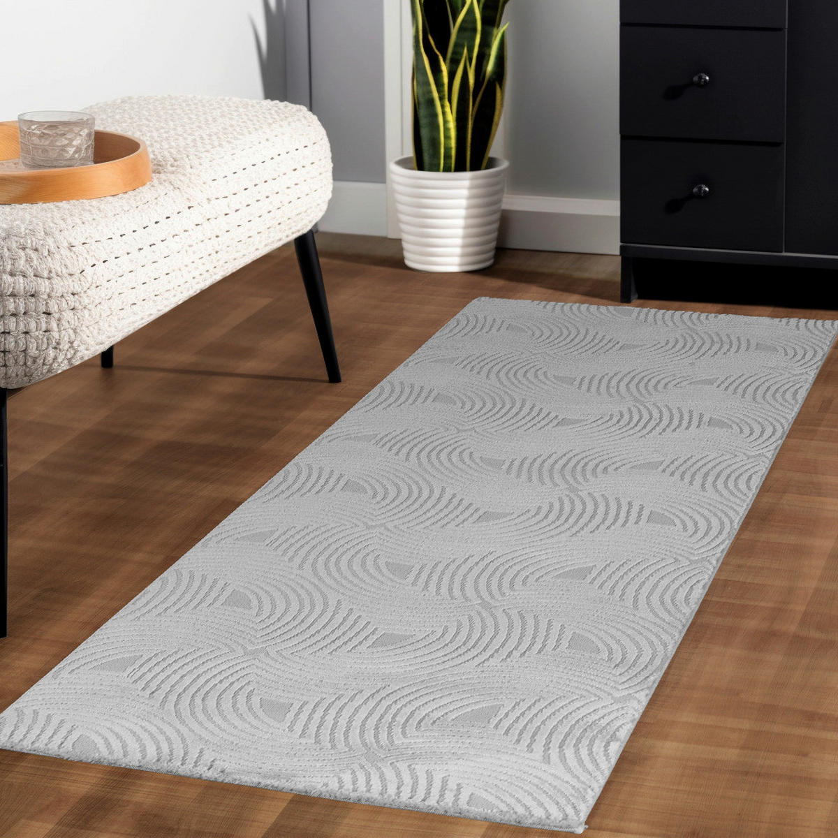 Ayyildiz Teppich SAHARA silber B/L: ca. 80x250 cm SAHARA - silber (80,00/250,00cm) - Ayyildiz