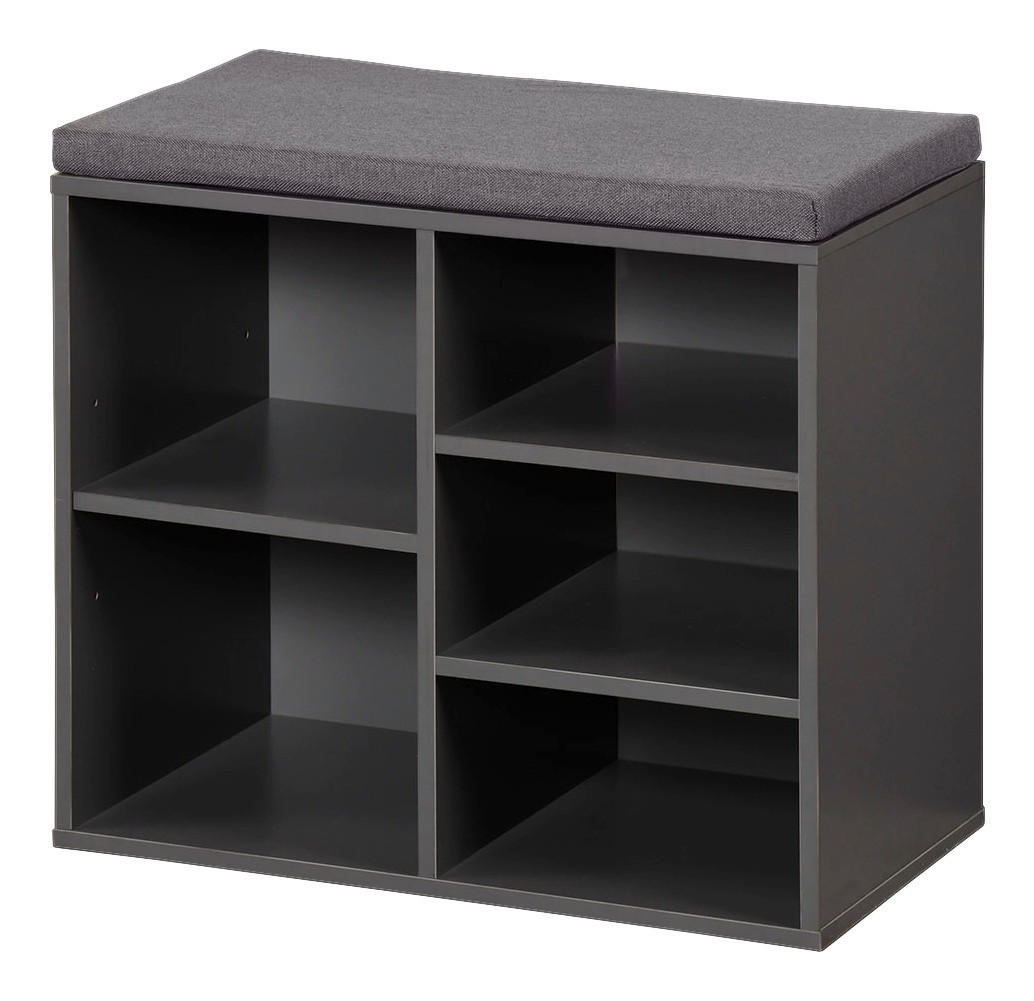 Kesper Schuhregal grau Spanplatte B/H/L: ca. 29,5x48x51,5 cm Schuhregal_mit_Sitzkissen - grau (51,50/29,50/48,00cm) - Kesper