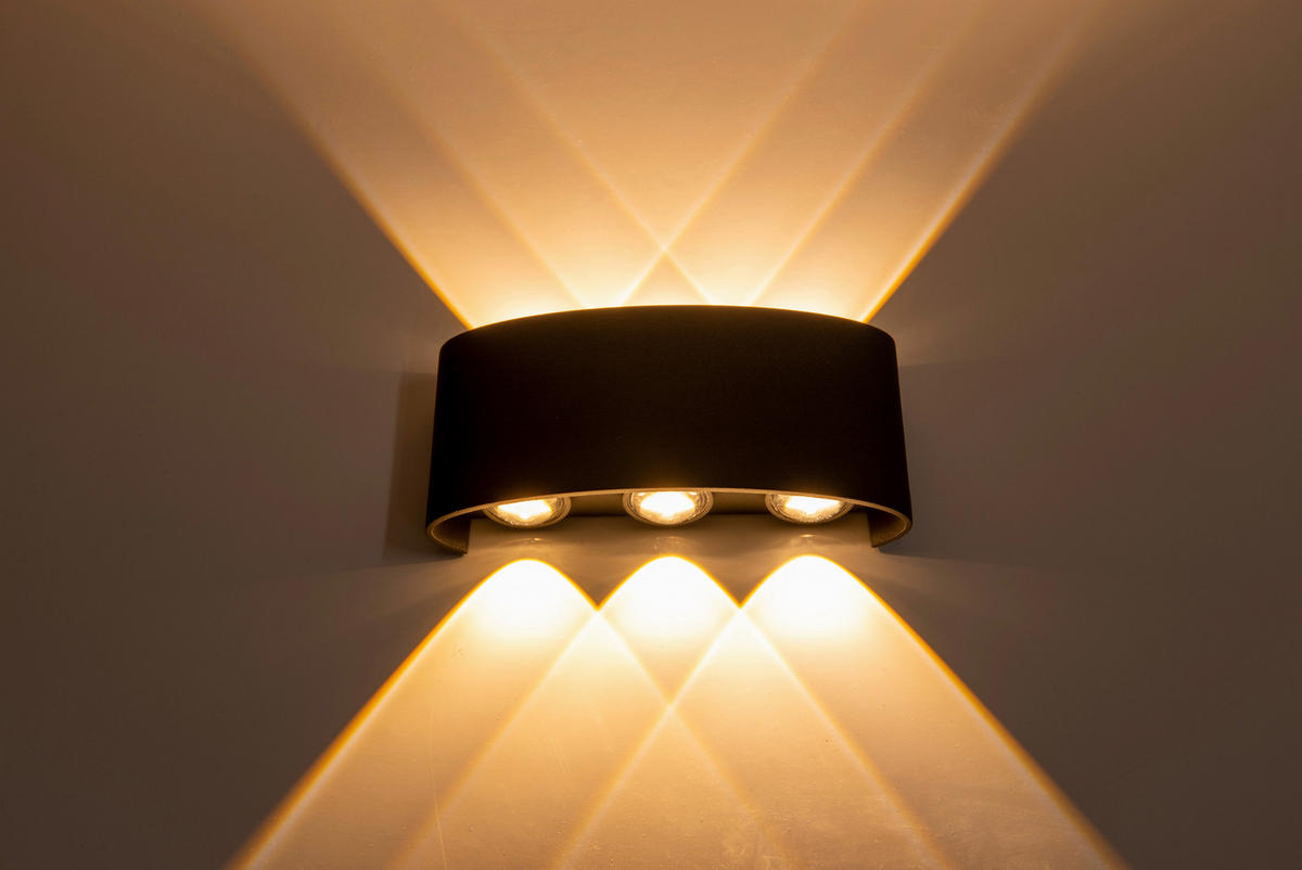 Außenwandleuchte 1390722 anthrazit B/H/L: ca. 14x8x4 cm LED Außenwandleuchte "AURON" - anthrazit (4,00/14,00/8,00cm) - Näve Leuchten