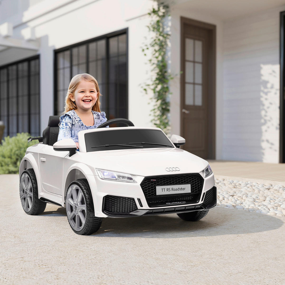 HOMCOM Kinder-Elektroauto weiß B/H/L: ca. 60x44x102 cm Kinder-Elektroauto - weiß (102,00/60,00/44,00cm) - HOMCOM