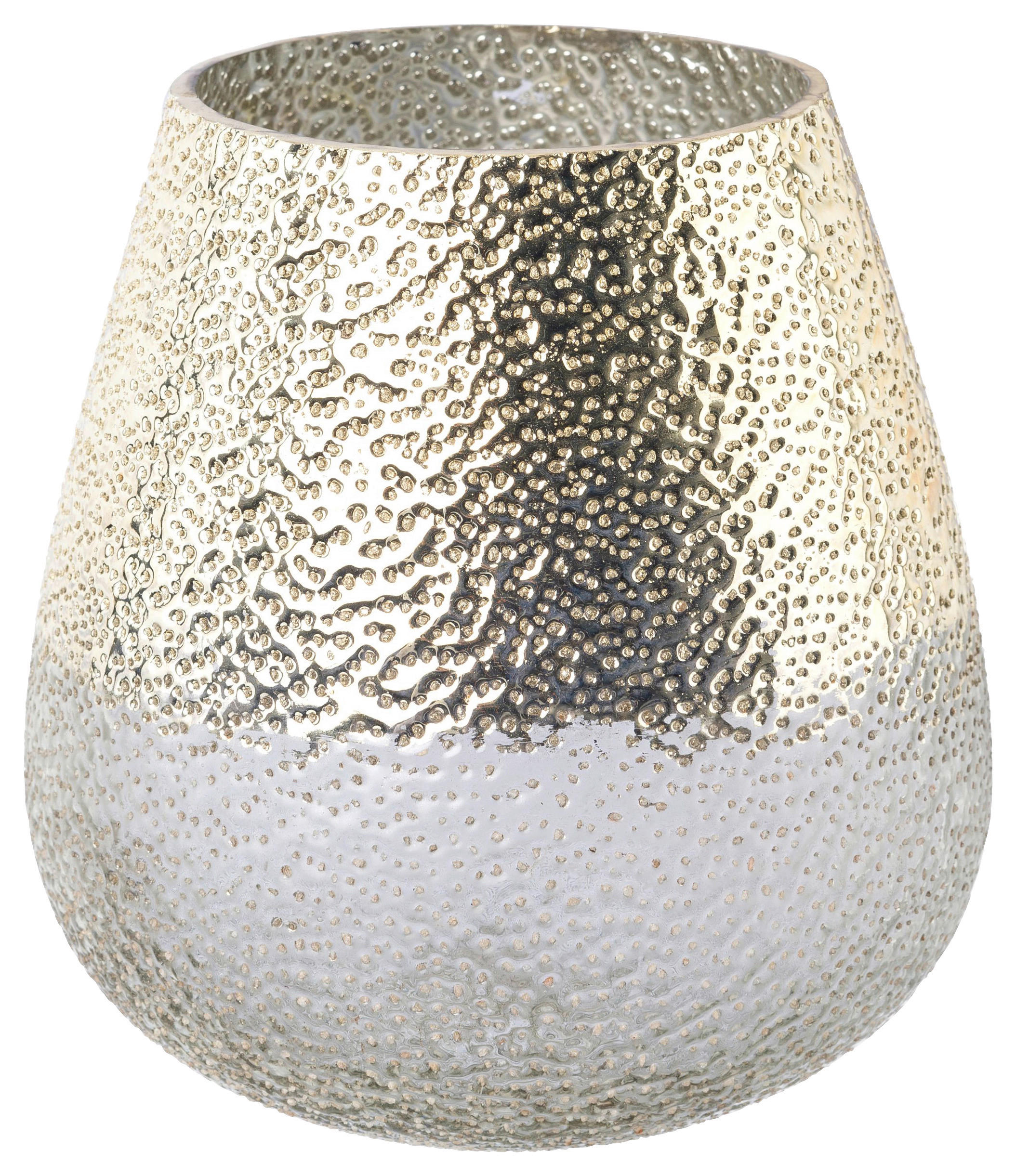 Vase silber Glas H/D: ca. 16,5x16 cm Vase - silber (16,00/16,50cm)