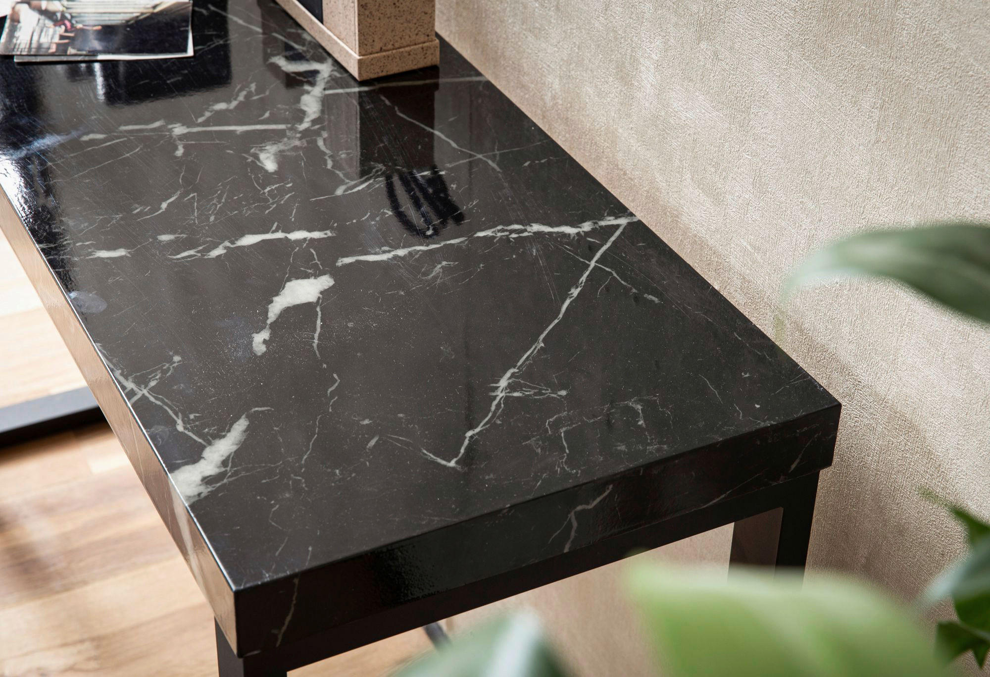 Thumbnail - Konsolentisch schwarz Marmor Optik MDF B/H/T: ca. 120x76x40 cm