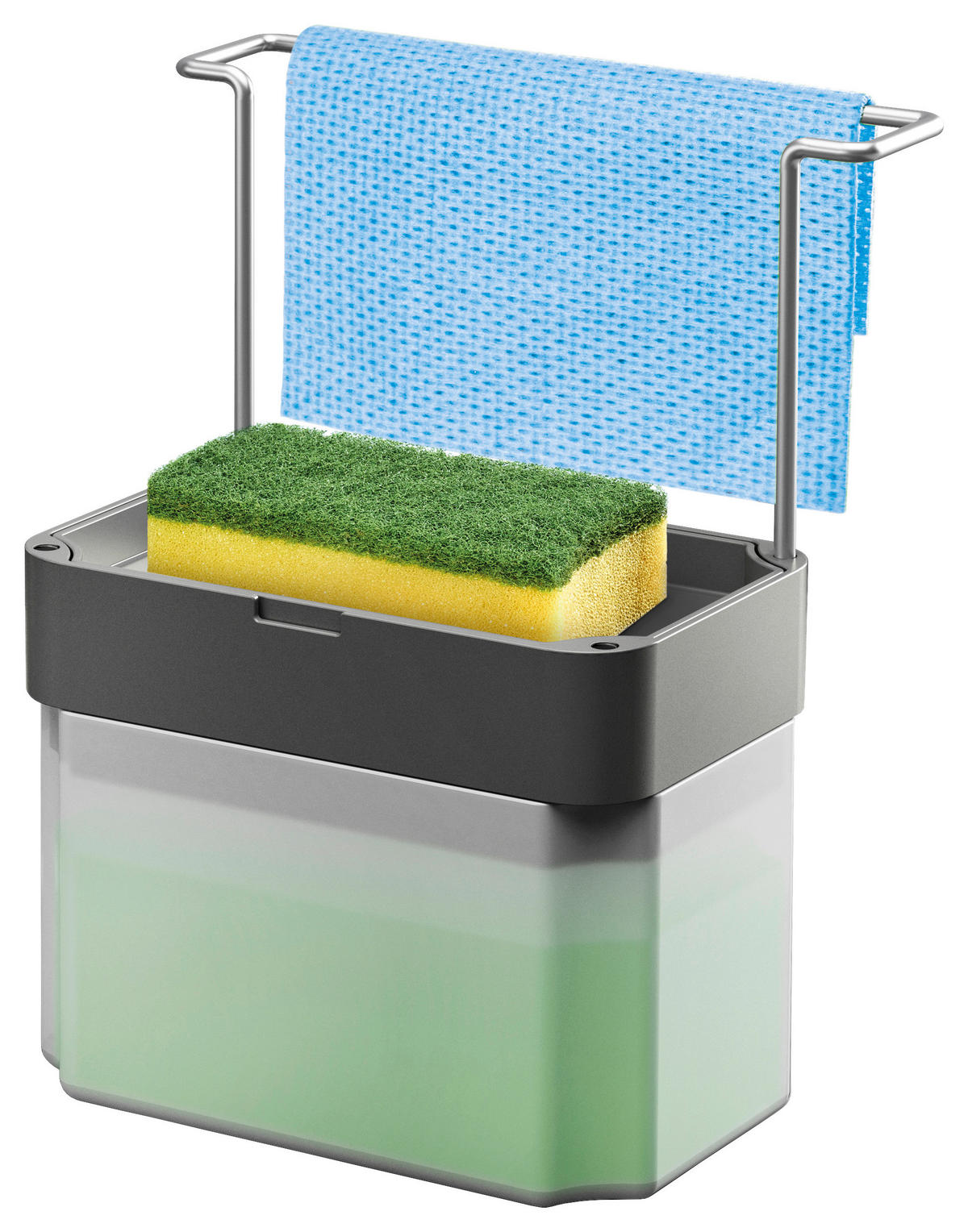 Metaltex Seifenspender grau Kunststoff B/H/L: ca. 12x22x17 cm Seifenspender_Sponge_Tex - grau (17,00/12,00/22,00cm) - Metaltex