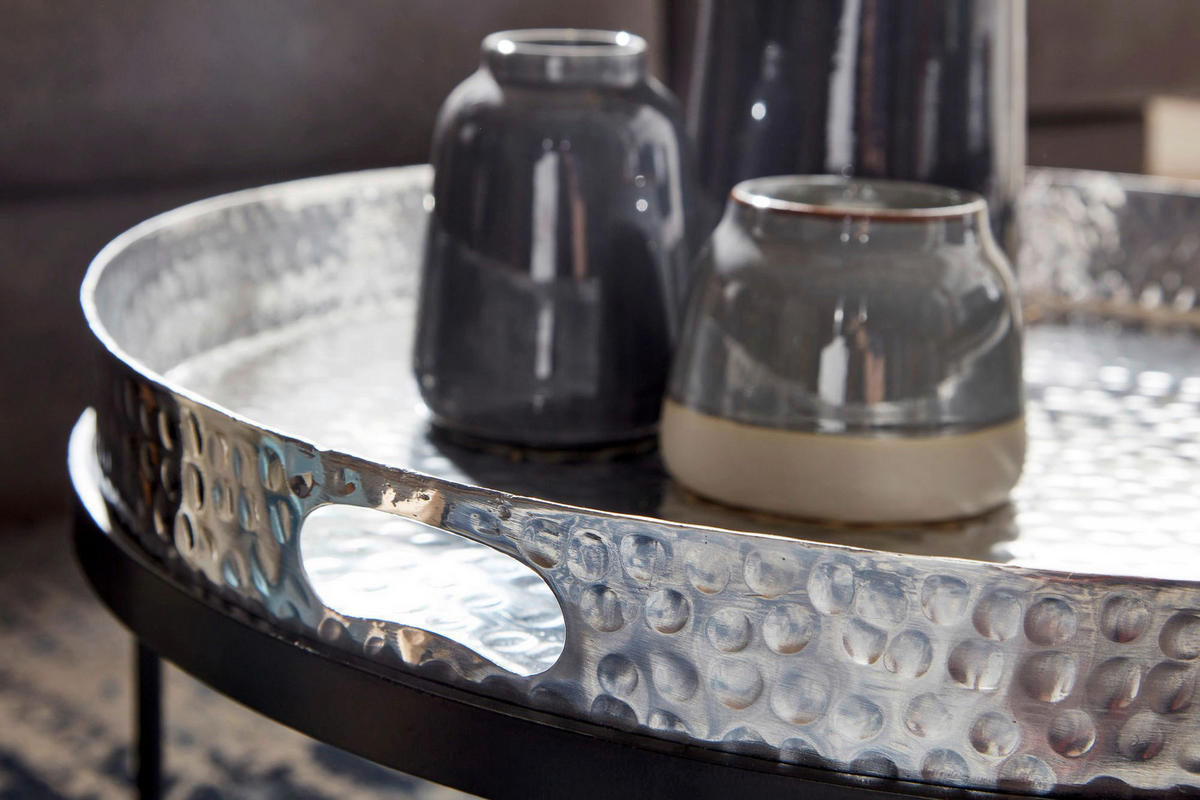 Couchtisch 2er-Set. silber B/H/T: ca. 56x33x56 cm 2er-Set. - silber (56,00/33,00/56,00cm) - Wohnling