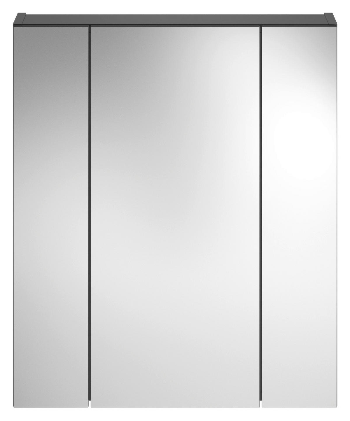 Spiegelschrank LINUS schwarz Spiegel Spanplatte B/H/T: ca. 60x70x18 cm LINUS - schwarz (60,00/70,00/18,00cm) - xonox.home