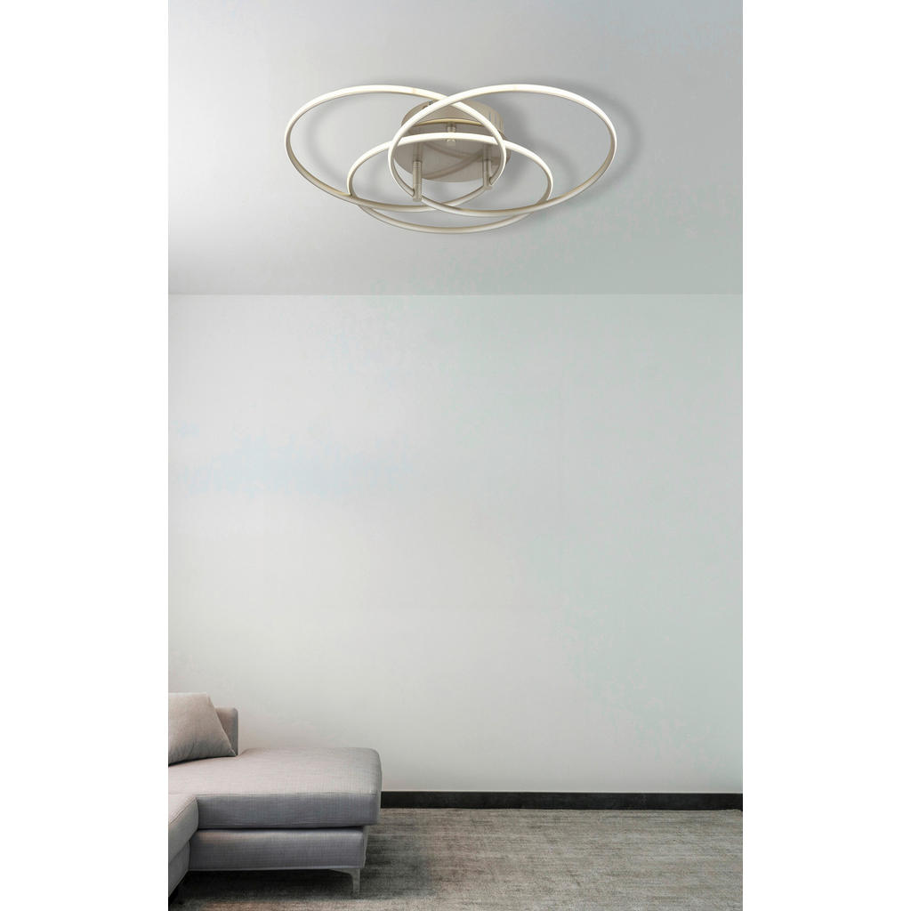 Thumbnail - GLOBO Deckenleuchte nickel matt Opal Metall Aluminium H/D: ca. 9,4x45,6 cm 1 Brennstellen