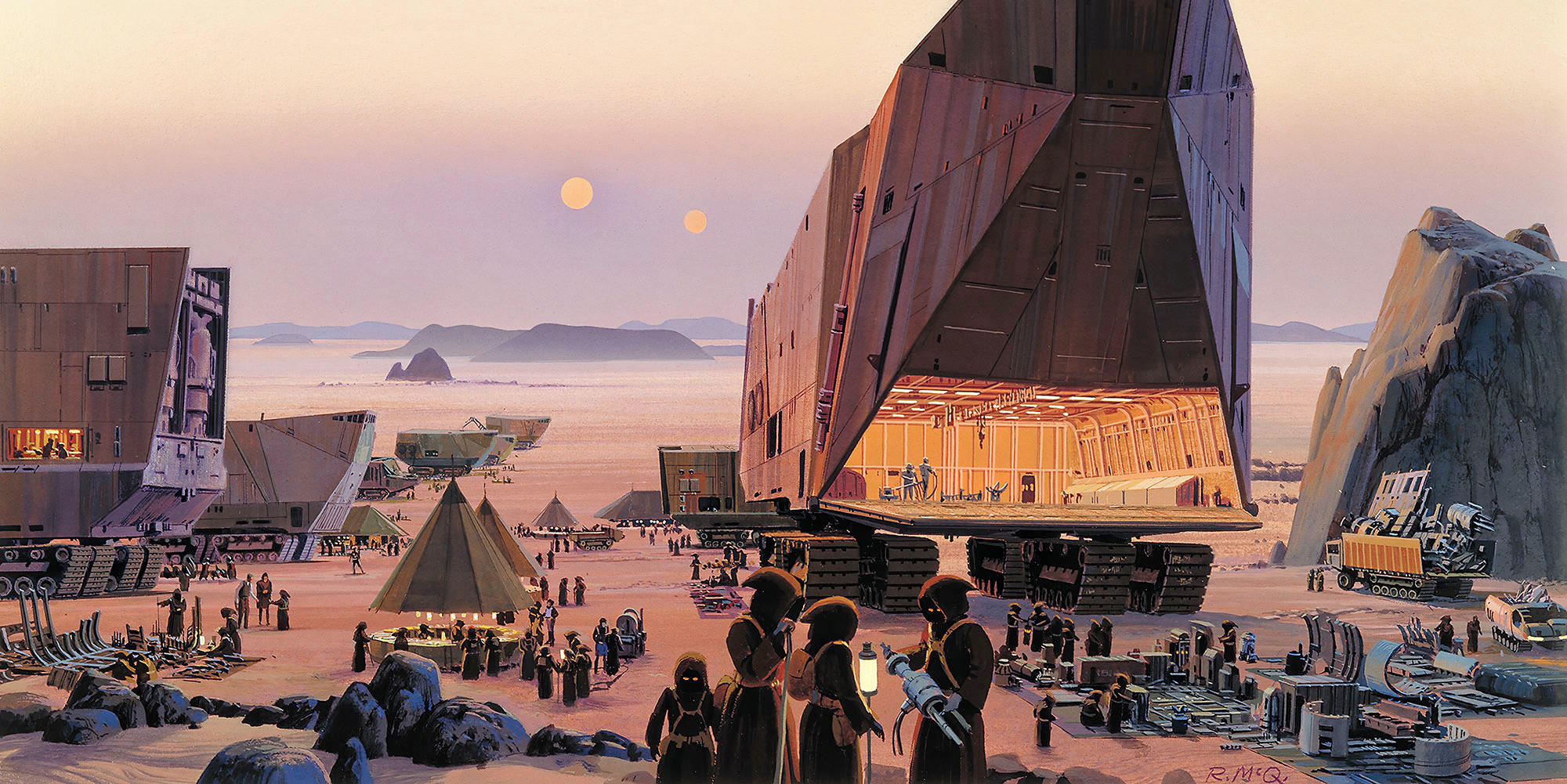 Komar Fototapete Star Wars Classic RMQ Java Market, glatt, futuristisch, mehrfarbig, Weltall, (Packung)
