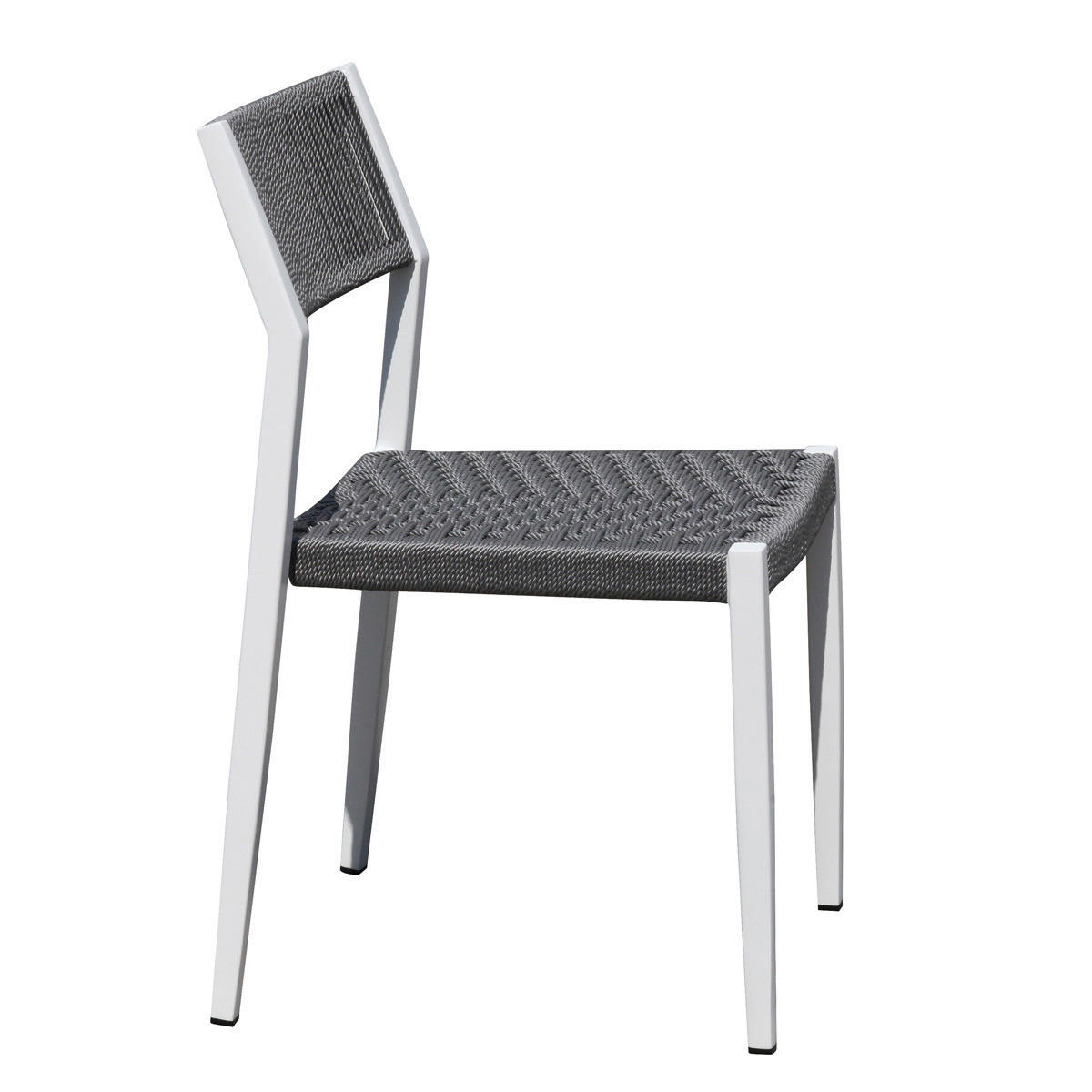 Grasekamp Stapelstuhl-Set Sol anthrazit Aluminium B/H/L: ca. 42x80x50 cm Sol - weiß/anthrazit (50,00/42,00/80,00cm) - Grasekamp