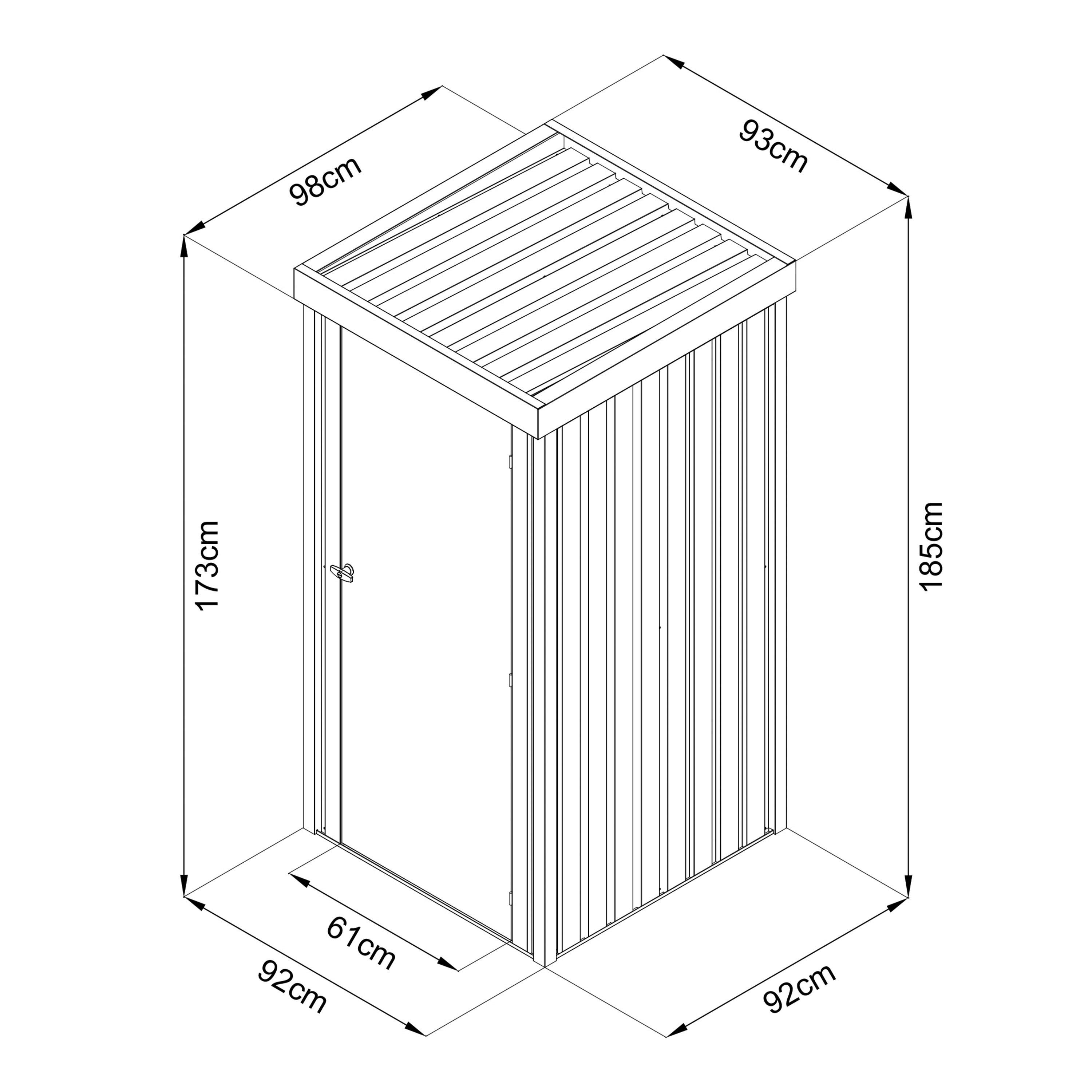 AXI Outdoor Living Gartenschrank Hector anthrazit Metall B/H/L: ca. 93x185x98 cm Hector - anthrazit (98,00/93,00/185,00cm) - AXI Outdoor Living