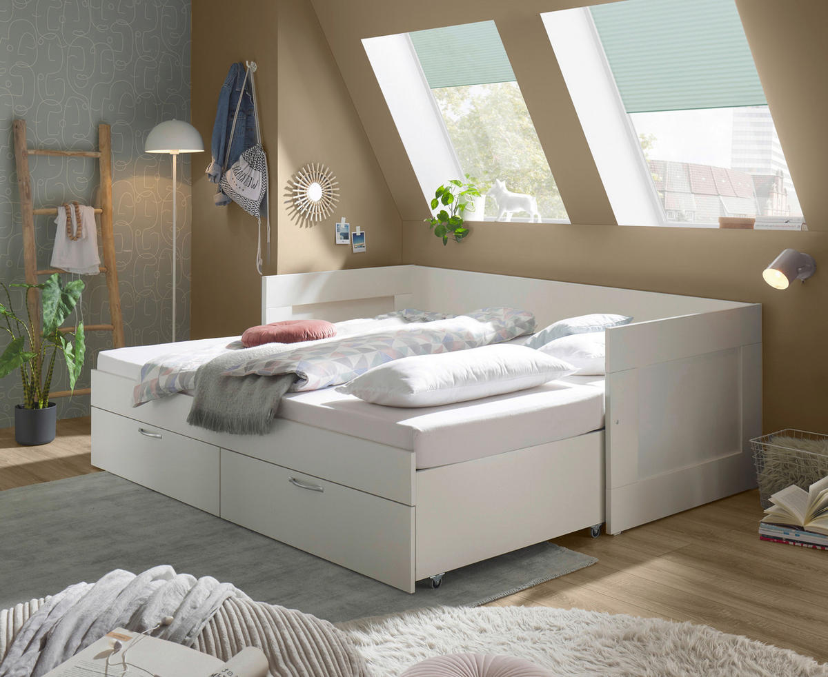 Funktionsbett weiß Liegefläche B/L: ca. 90x200 cm Lombas_Funktionsbett - weiß (204,00/68,00/97,00cm)