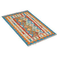 PersaTepp Teppich Kelim Gashgai beige B/H/L: ca. 84x1x124 cm Kelim Gashgai - beige/rot (124,00/84,00/1,00cm) - PersaTepp