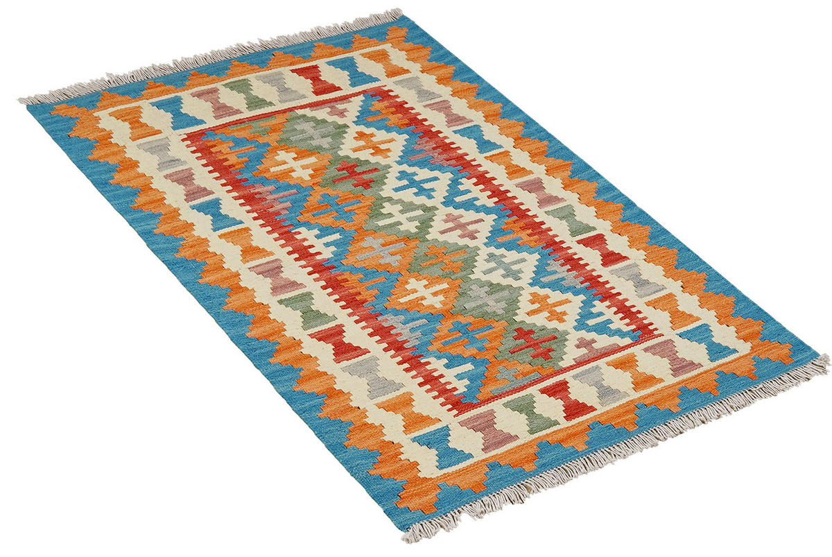 PersaTepp Teppich Kelim Gashgai beige B/H/L: ca. 84x1x124 cm Kelim Gashgai - beige/rot (124,00/84,00/1,00cm) - PersaTepp