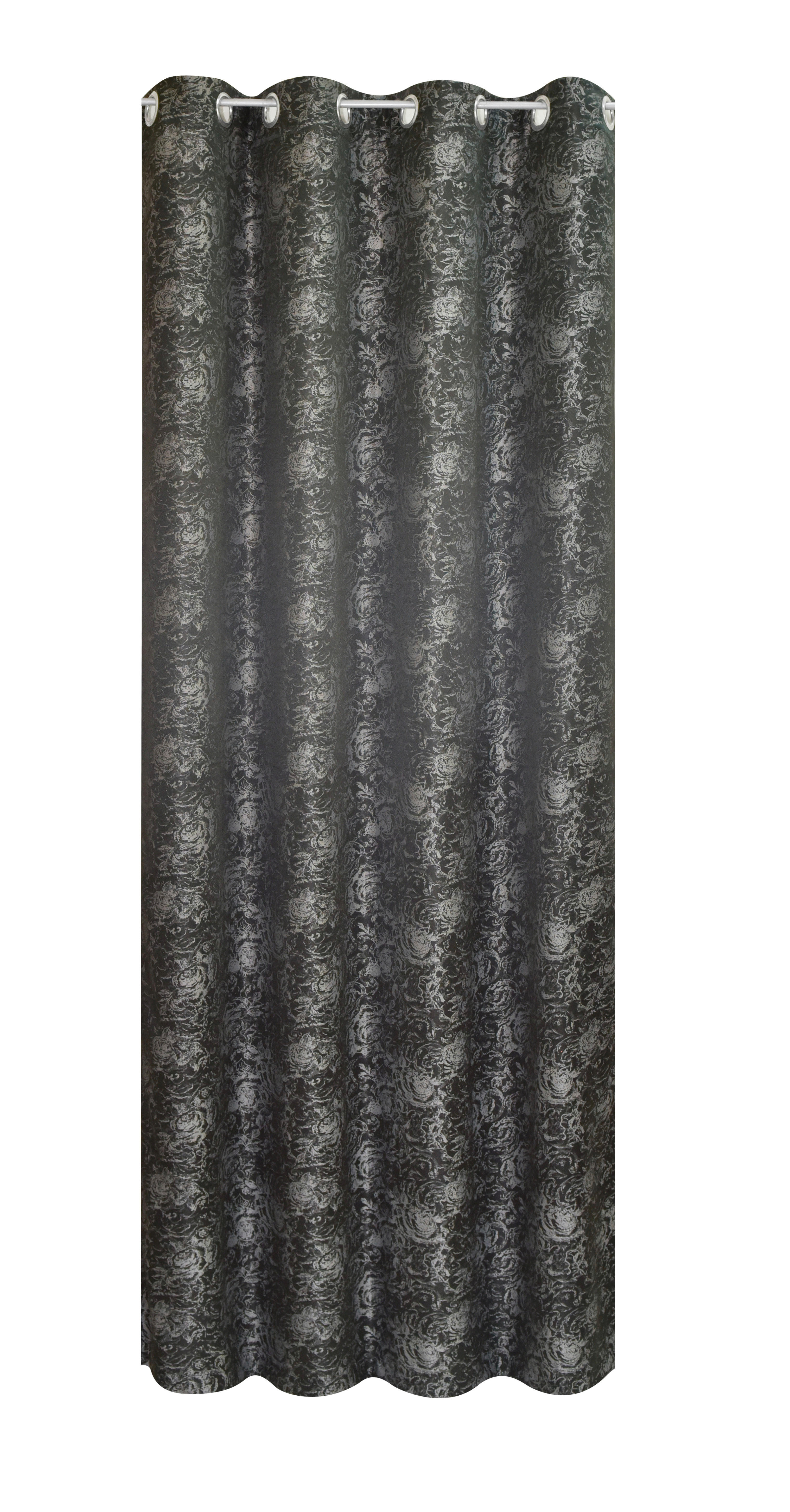 Ösenvorhang Roses schwarz B/H: ca. 140x245 cm Roses - schwarz (140,00/245,00cm) - POCOline