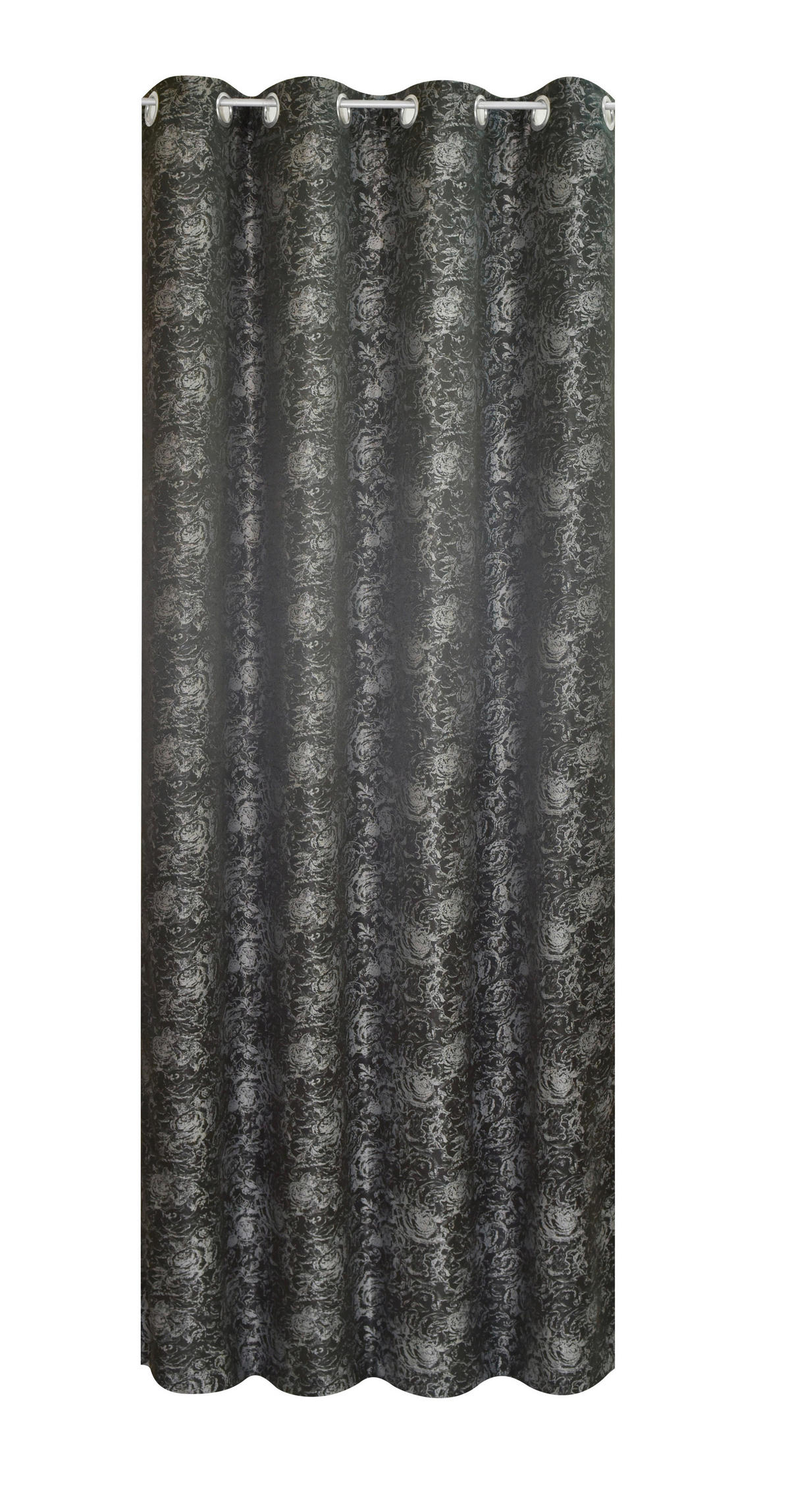 Ösenvorhang Roses schwarz B/H: ca. 140x245 cm Roses - schwarz (140,00/245,00cm) - POCOline