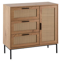 Sideboard natur Eiche Optik B/H/T: ca. 80x82x36 cm Sideboard - natur (80,00/82,00/36,00cm) - Wohnling