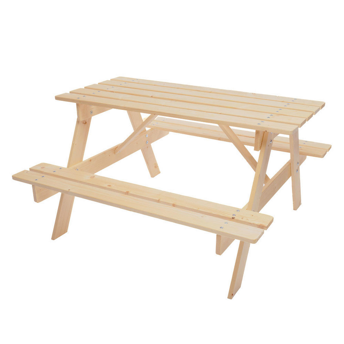 Timbela Kindersitzgarnitur M018 natur Holz B/H/L: ca. 90x50x90 cm M018 - natur (90,00/90,00/50,00cm) - Timbela