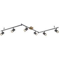 GLOBO Strahler 57910-6G Robby Graphit Metall B/H/L: ca. 10x18,5x180 cm GU10 6 Brennstellen Robby - Graphit (180,00/10,00/18,50cm) - GLOBO