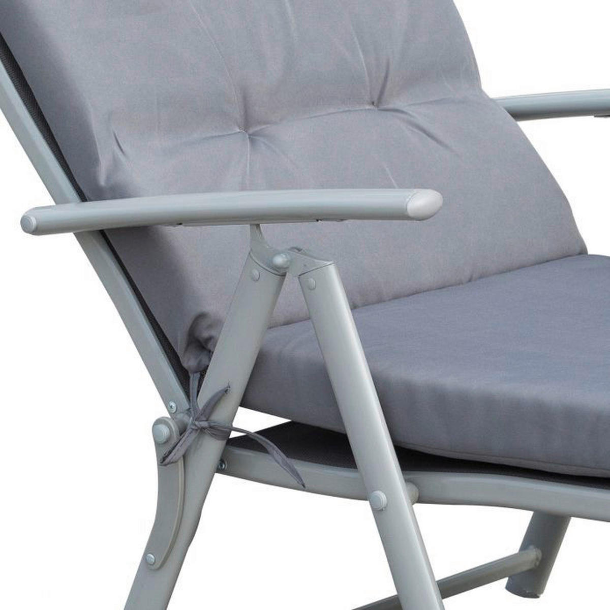 Outsunny Sonnenliege grau Metall B/H/L: ca. 64x101x180 cm Sonnenliege - grau (180,00/64,00/101,00cm) - Outsunny
