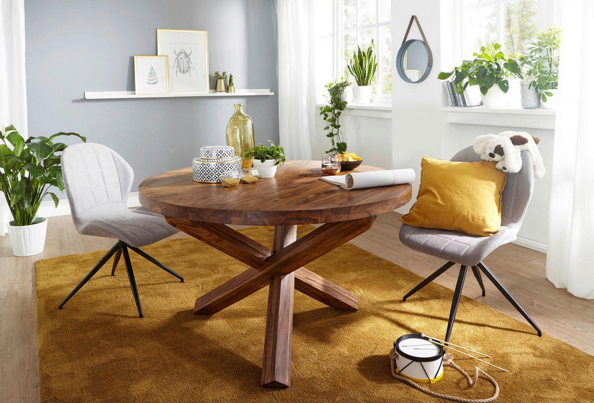 Esstisch natur H/D: ca. 75x120 cm Esszimmertisch - natur (120,00/75,00cm) - Wohnling