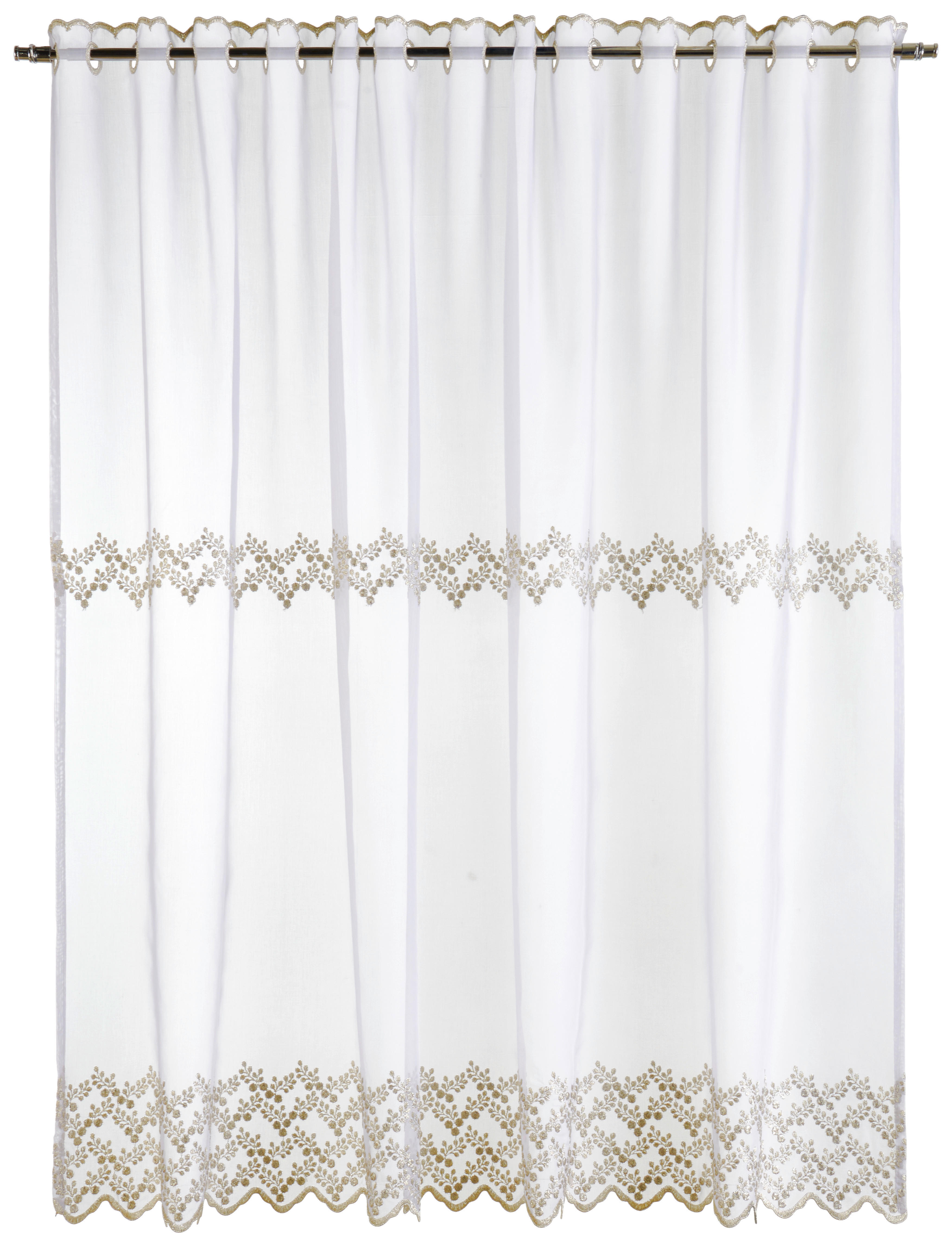 POCOline Scheibengardine Petra weiß B/L: ca. 110x140 cm Petra - gold/weiß (110,00/140,00cm) - POCOline