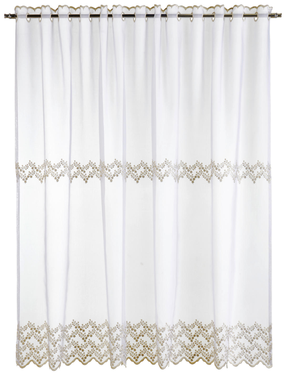Scheibengardine Petra weiß B/L: ca. 110x140 cm Petra - gold/weiß (110,00/140,00cm) - POCOline