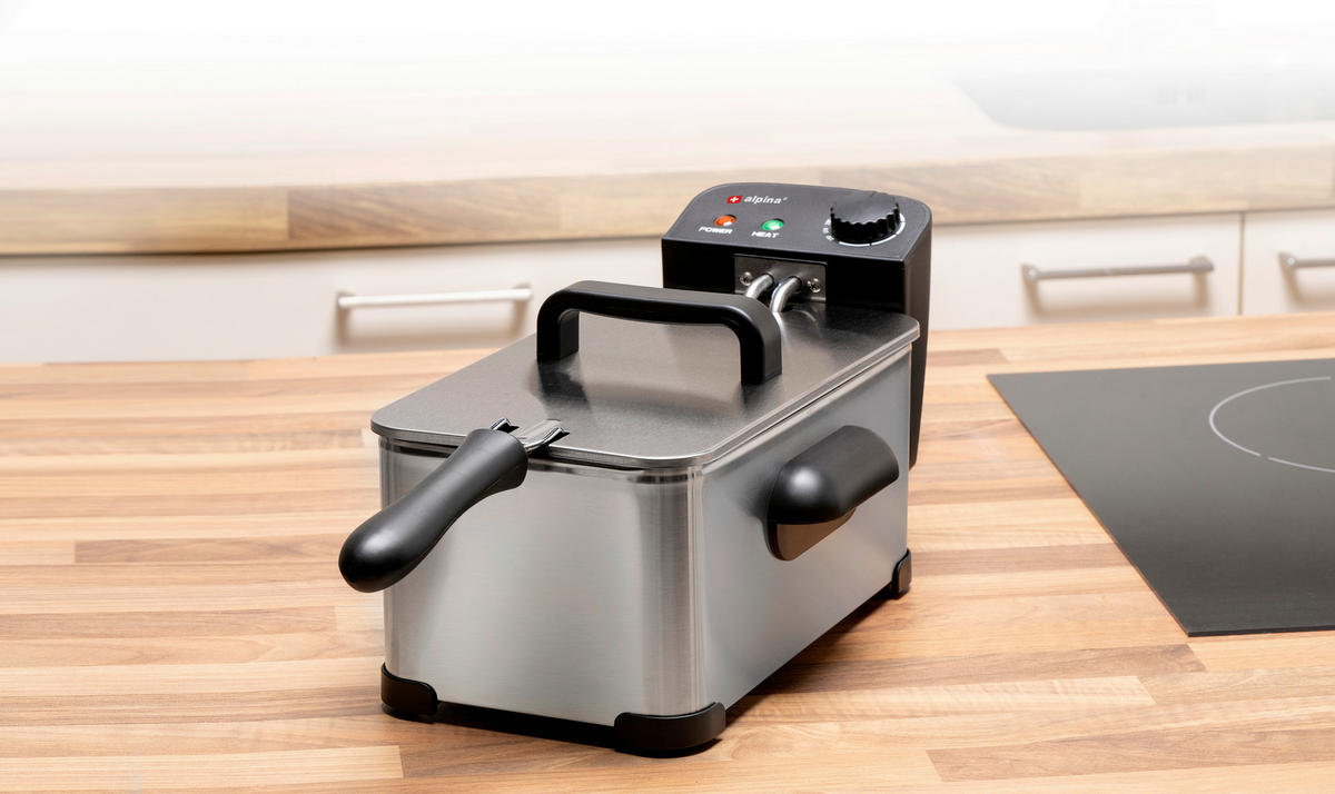 Alpina Fritteuse silber Edelstahl ca. 3 l Fritteuse - silber (3,00l) - Alpina