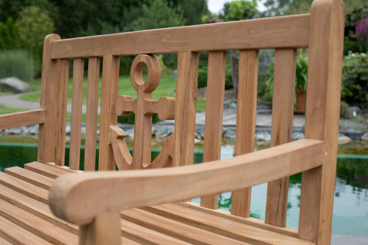 deVries Gartenbank Woodie natur Teakholz B/H/T: ca. 120x89x60 cm Woodie - natur (120,00/89,00/60,00cm) - deVries