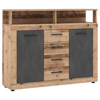 Kommode LUNA MIDI Eiche Old Wood hell Nachbildung Eiche Matera Nachbildung B/H/T: ca. 119,5x96,8x32 cm LUNA MIDI - Eiche (119,50/96,80/32,00cm) - WIPMEB