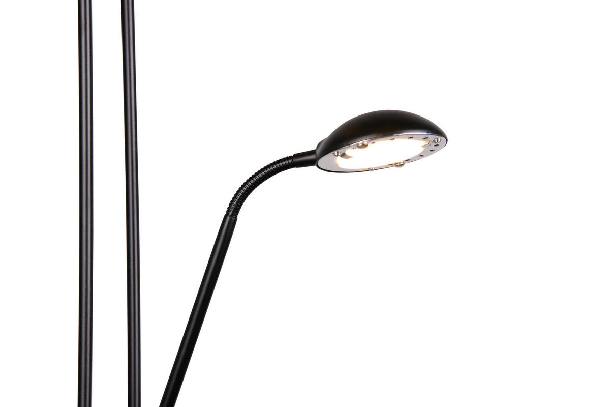 Reality LED-Stehleuchte Spock R42292132 schwarz Metall Glas H/D: ca. 180x25 cm 2 Brennstellen Spock - schwarz (25,00/180,00cm) - Reality