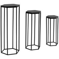 Beistelltisch 3er.-Set. schwarz B/H/T: ca. 35x90x35 cm 3er.-Set. - schwarz (35,00/90,00/35,00cm) - Wohnling
