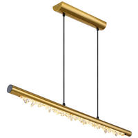 GLOBO LED-Pendelleuchte FELICITAS 15354-15MM messing klar Acryl Metall B/H/L: ca. 8x150x100 cm 1.0 Brennstellen FELICITAS - klar/messing (100,00/8,00/150,00cm) - GLOBO