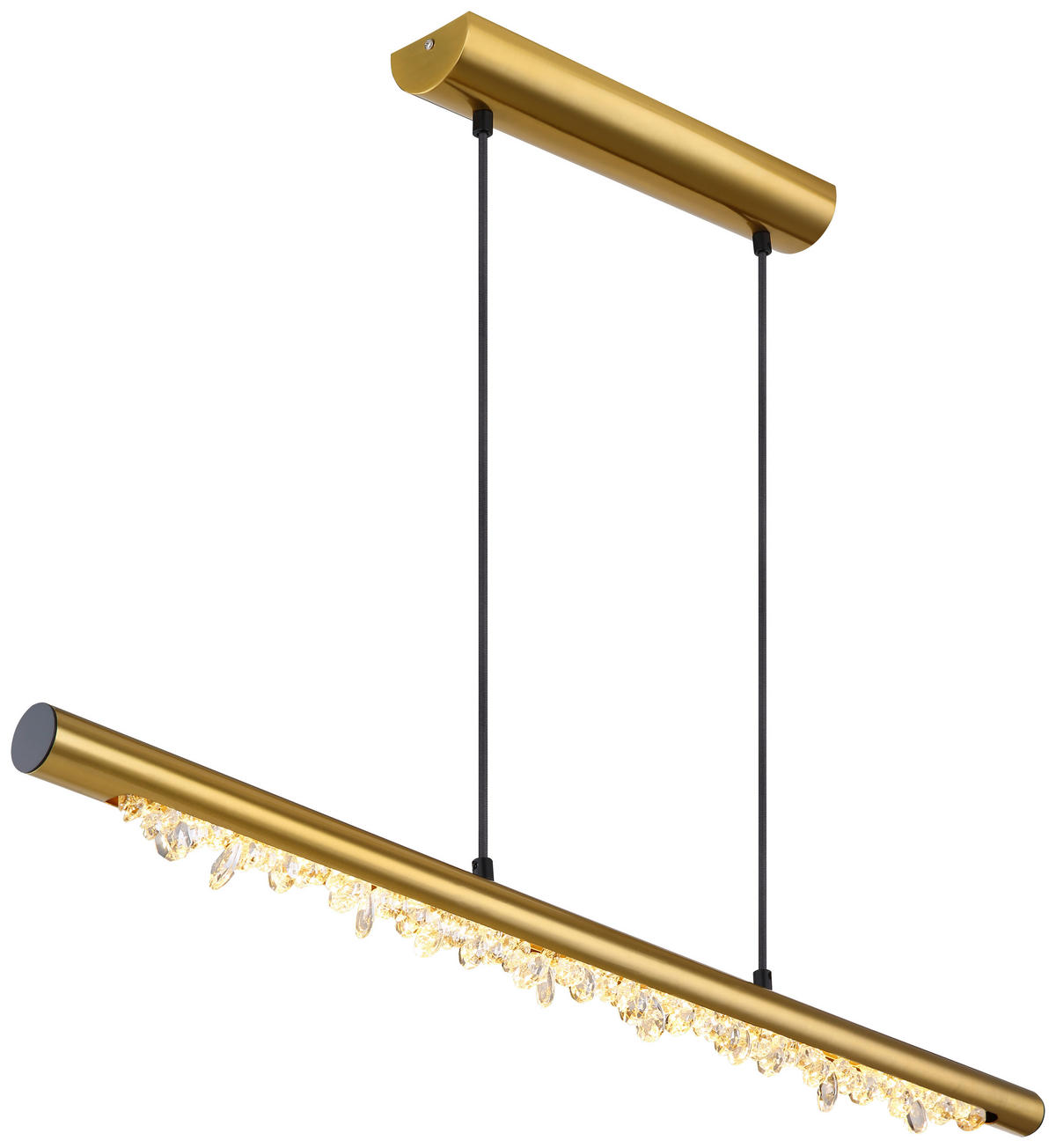 GLOBO LED-Pendelleuchte FELICITAS 15354-15MM messing klar Acryl Metall B/H/L: ca. 8x150x100 cm 1.0 Brennstellen FELICITAS - klar/messing (100,00/8,00/150,00cm) - GLOBO