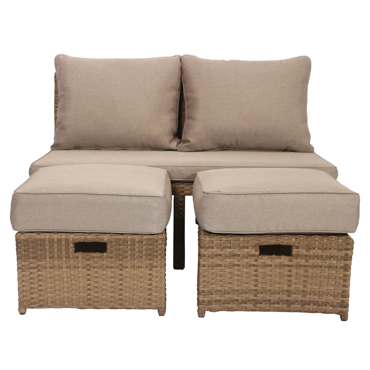 POCOline Gartensitzgruppe Lund braun Polyrattangeflecht Lund - braun/natur - POCOline