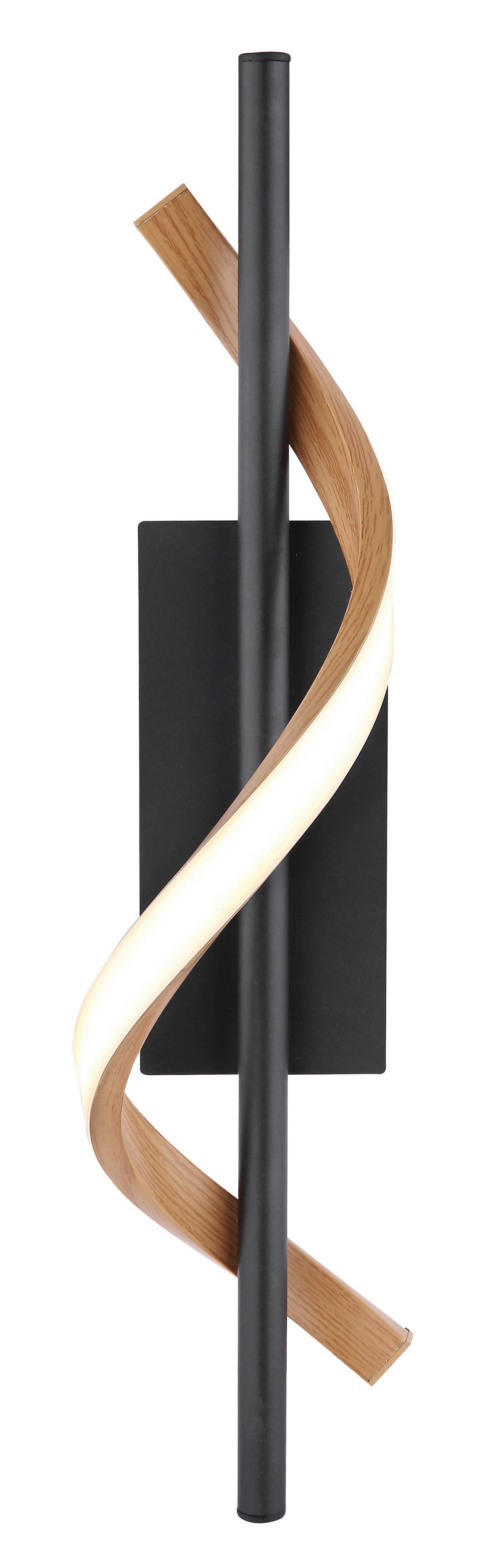 GLOBO Wandleuchte schwarz dunkelbraun Opal Aluminium Kunststoff Metall B/H/L: ca. 13x46,5x10 cm 1 Brennstellen WATKINS - dunkelbraun/schwarz (10,00/13,00/46,50cm) - GLOBO