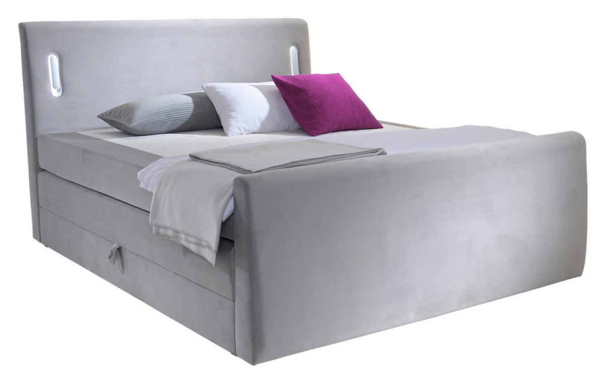 Boxspringbett Lighting hellgrau Liegefläche B/L: ca. 180x200 cm Lighting - hellgrau (181,00/119,00/224,00cm)