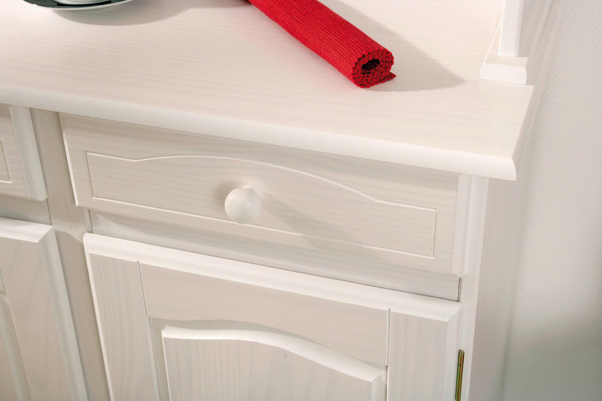 Vitrine Valencia weiß lackiert Kiefer B/H/T: ca. 88x198x43 cm Valencia - weiß (88,00/198,00/43,00cm) - Inter Link