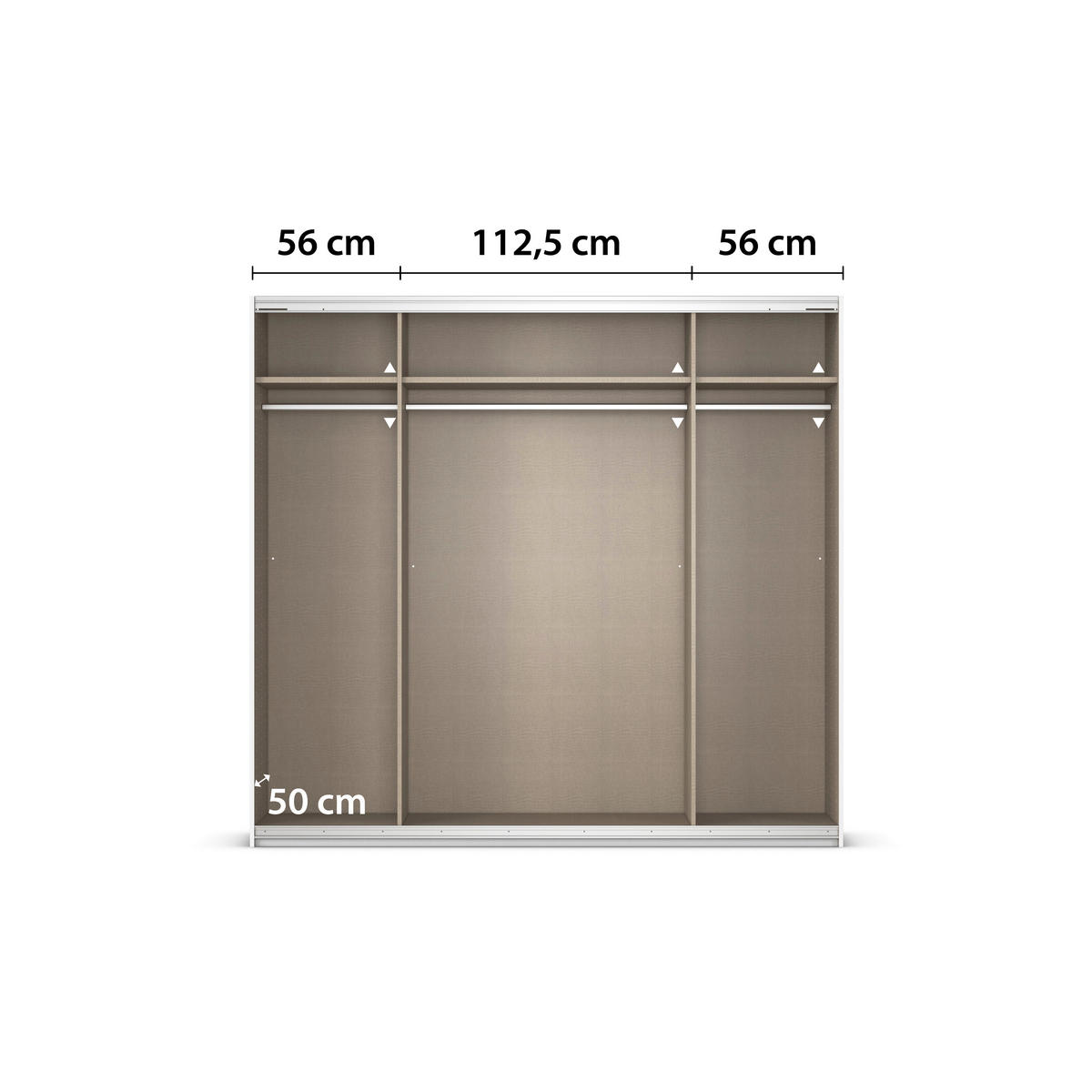 Kleiderschrank Altera Alpinweiß B/H/T: ca. 226x211x62 cm Altera - Alpinweiß/Alu (226,00/211,00/62,00cm)