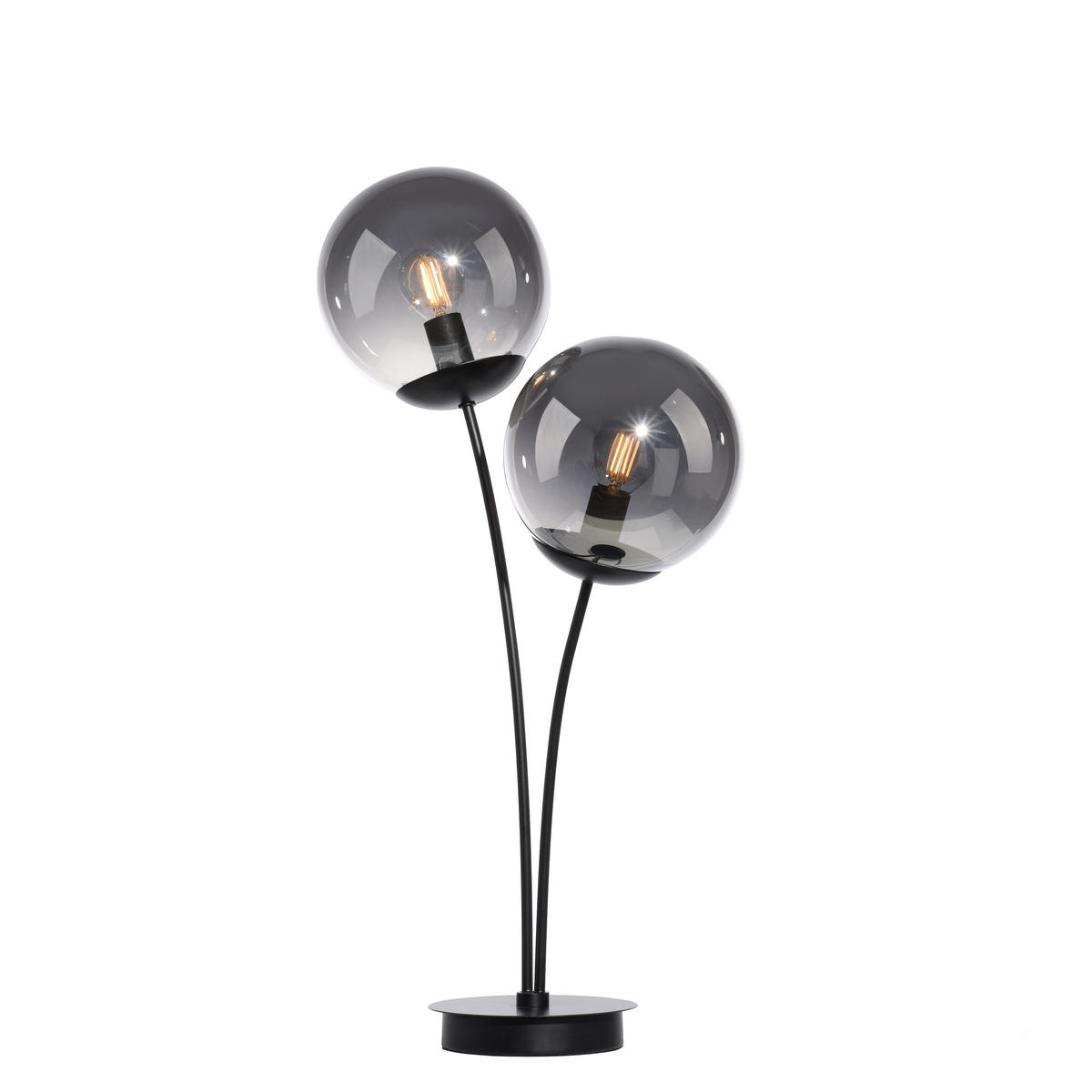 Just Light Tischleuchte BIG WIDOW 14605-18 schwarz Rauchglas Metall B/H: ca. 33,5x60 cm E14 2 Brennstellen BIG WIDOW - schwarz (33,50/60,00cm) - Just Light