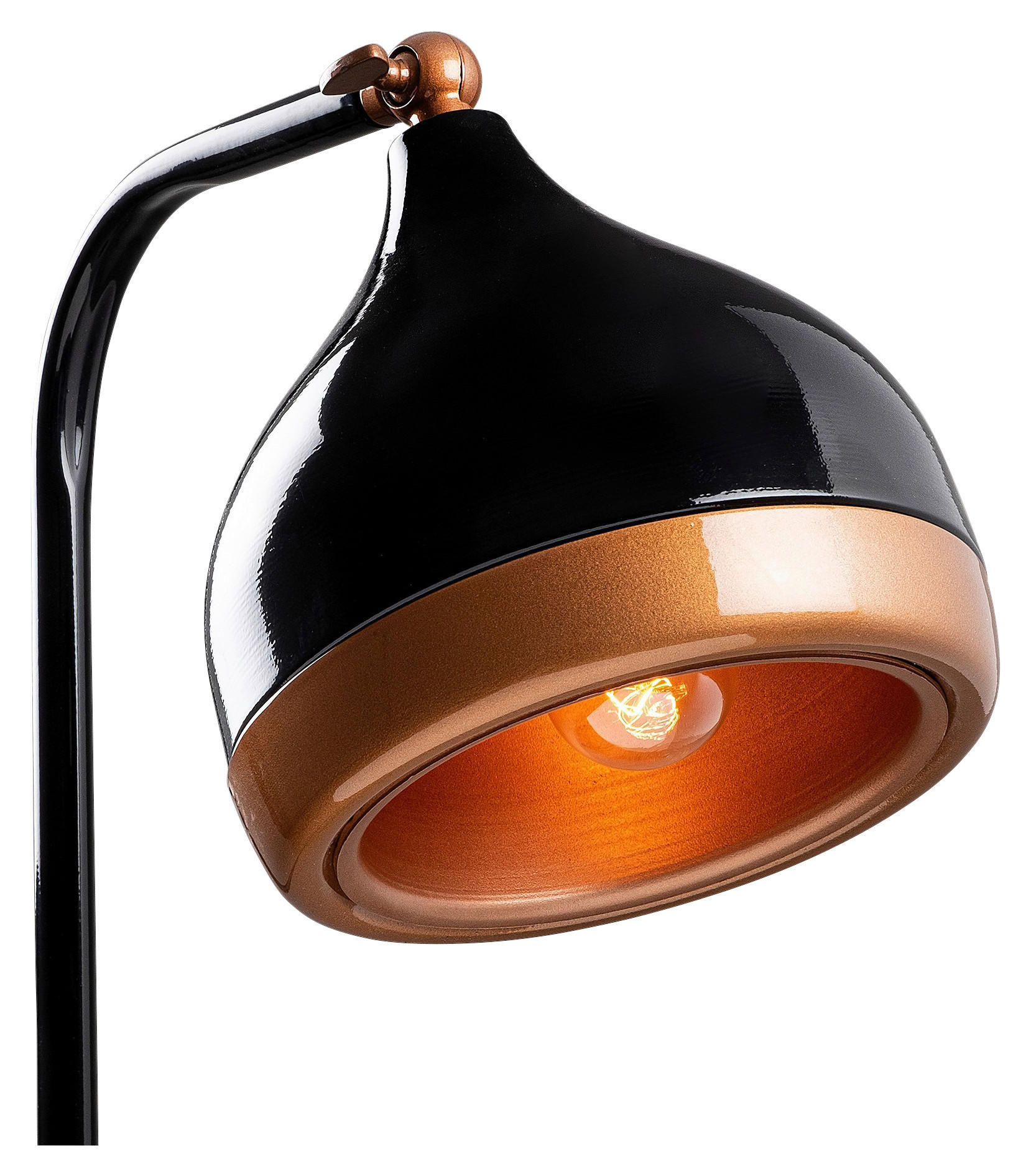 Thumbnail - Opviq Stehleuchte Yildo schwarz Kupfer Metall B/H/T/L/D: ca. 28x150x28x40x16 cm E27 1 Brennstellen