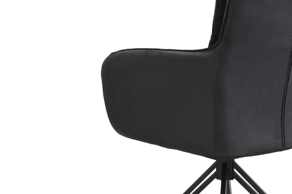 Stuhl TINO schwarz Metall Microfaser B/H/T: ca. 62x94x70 cm TINO - schwarz (62,00/94,00/70,00cm) - byLIVING