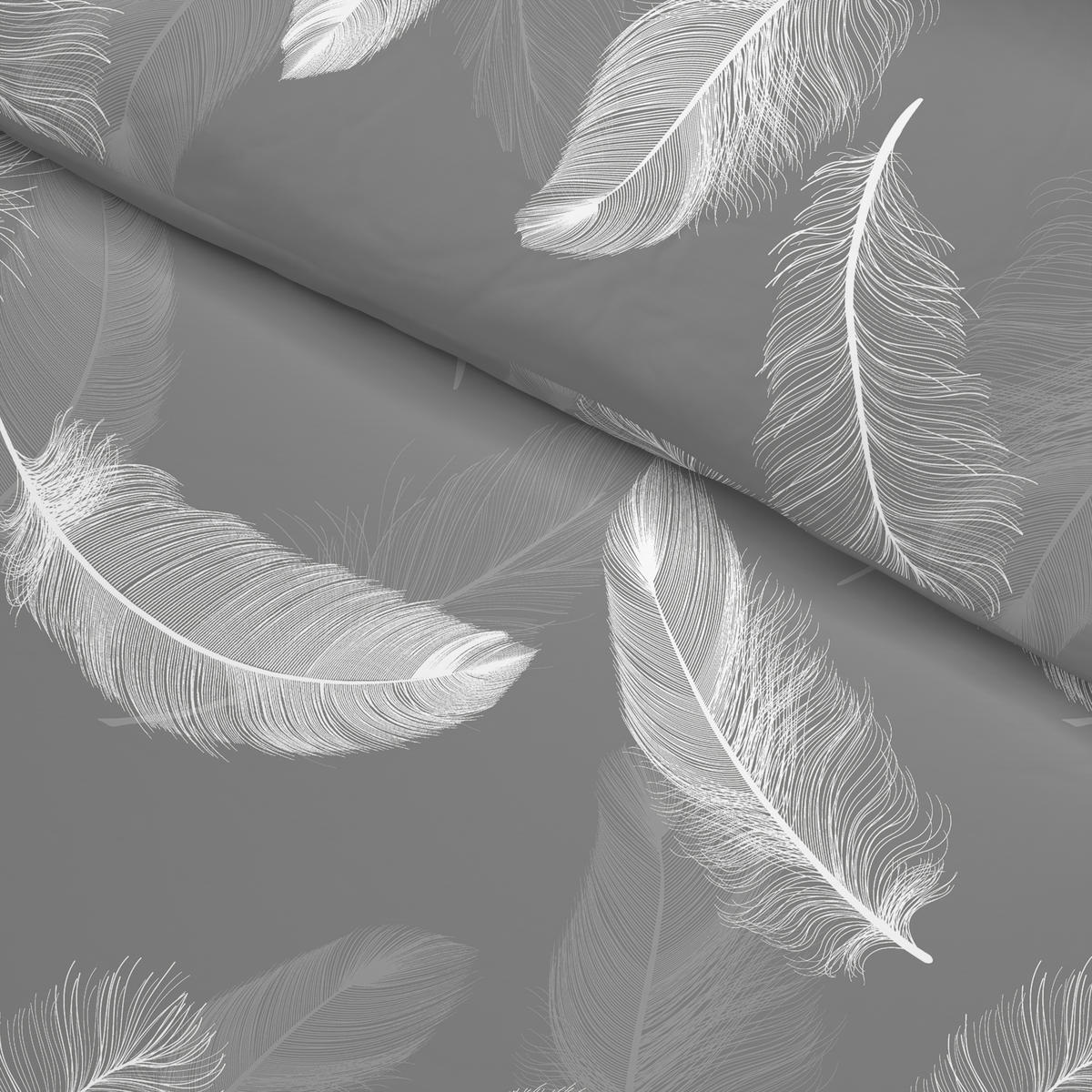 Baumwoll Bettwäsche Renforce Bettwäsche_Renforce Downy 135x200 - weiß/grau (135,00/200,00cm) - beau rêve