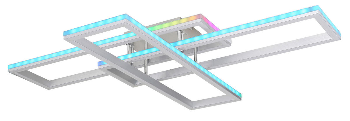 GLOBO LED-Deckenleuchte Salmos 67209-60D Silbergrau Aluminium Kunststoff B/L: ca. 100x69,5 cm Salmos - Silbergrau (100,00/69,50cm) - GLOBO