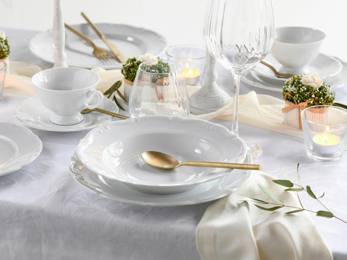 CreaTable Kombiservice Maria Theresia weiß Porzellan 30 tlg. Maria Theresia - weiß - CreaTable