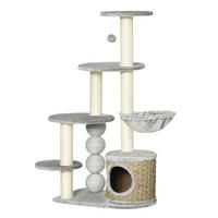 PawHut Kratzbaum hellgrau Polypropylen B/H/L: ca. 40x60x115,5 cm Kratzbaum - hellgrau (115,50/40,00/60,00cm) - PawHut