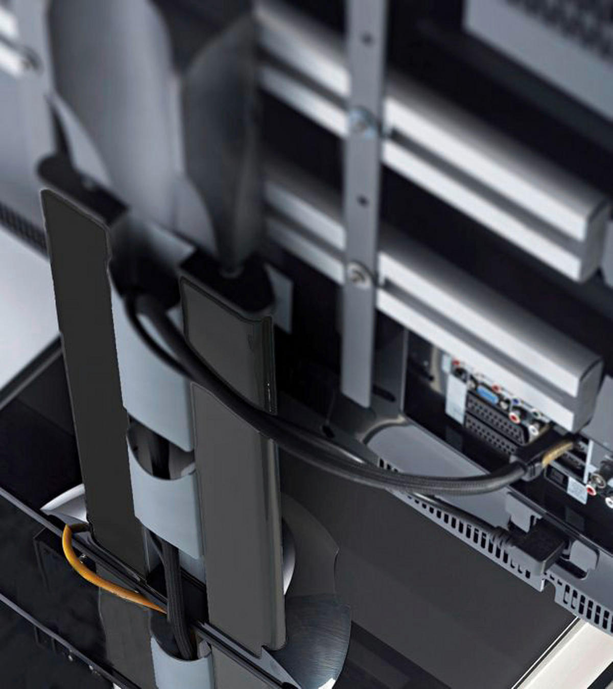 VCM TV-Standfuß TV-Standfuß weiß TV-Standfuß Onu Schwarz / Weisslack - weiß (68,00/174,00/60,00cm) - VCM