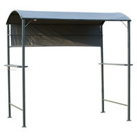 Outsunny Grillpavillon schwarz Metall B/H/L: ca. 138x216x218 cm Grillpavillon - schwarz/grau (218,00/138,00/216,00cm) - Outsunny