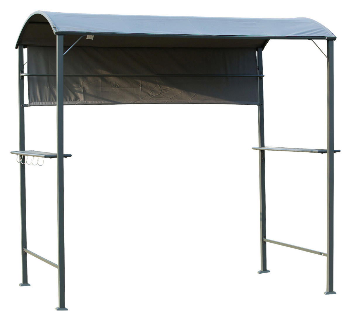 Outsunny Grillpavillon schwarz Metall B/H/L: ca. 138x216x218 cm Grillpavillon - schwarz/grau (218,00/138,00/216,00cm) - Outsunny